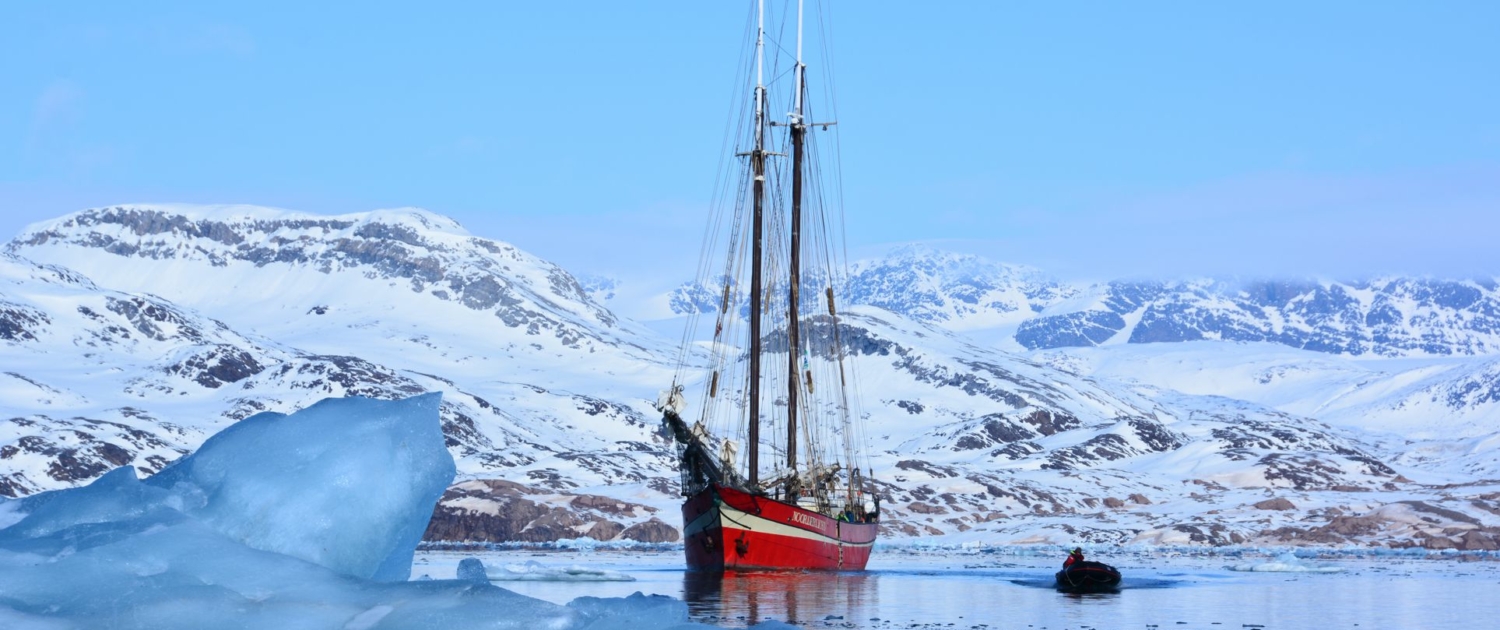 Majestätisch die Noorderlicht und Beiboot in Spitzbergen
