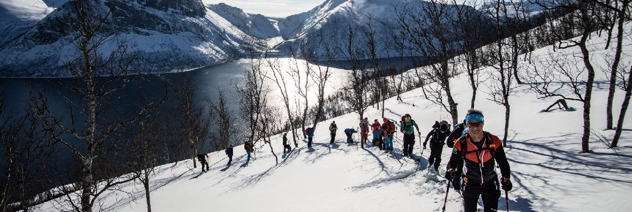 Einsame Skitouren in Senja direkt vom Fjord