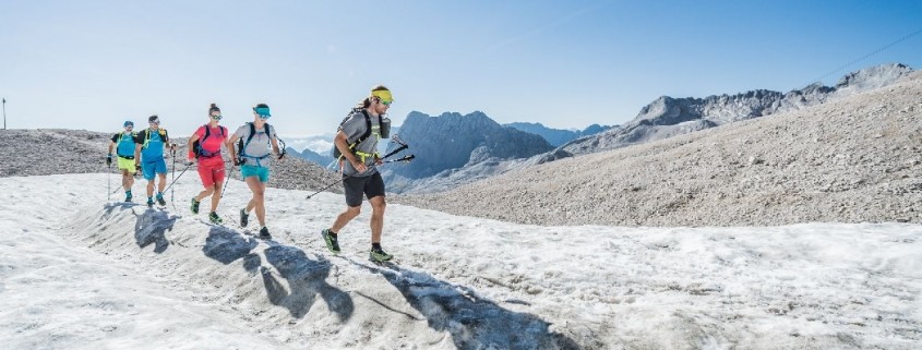 Schneefeld während der Speedtransalp Garmisch Meran