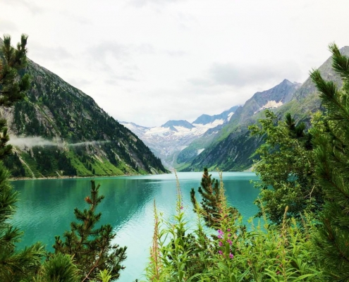 Schäner Ausblck zum Achensee während der Alpenüberquerung
